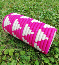 Load image into Gallery viewer, Pink and White African Handwoven Flower Vase Caddy Kitchen Utensil Gift for Mom