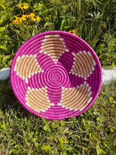 Load image into Gallery viewer, Pink, White and Beige African Handwoven Basket Hanging Wall Basket