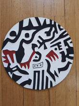 Load image into Gallery viewer, Black, Red & White Imigongo Rwanda Painting African Handcraft Wall Decor