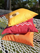 Load image into Gallery viewer, Orange & White African Boho Decorative Throw Pillow Cover - Modern Collection