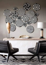 Load image into Gallery viewer, Black & White Imigongo African Rwanda Painting Handcraft Traditional Wall Art Décor Work