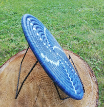 Load image into Gallery viewer, Navy Blue, Blue & White African Boho Handwoven Basket Hanging Wall Basket