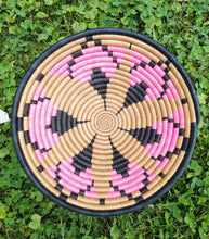 Load image into Gallery viewer, Pink, Black & Beige Handmade African Handwoven Basket