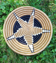 Load image into Gallery viewer, Black, White & Beige African Handwoven Boho Basket