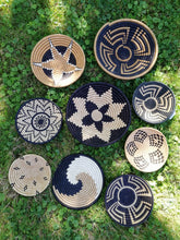 Load image into Gallery viewer, Black, White & Beige African Handwoven Boho Basket