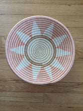 Load image into Gallery viewer, Pink, White & Light Green African Handwoven Rwanda Basket- Sunflower
