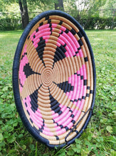 Load image into Gallery viewer, Pink, Black & Beige Handmade African Handwoven Basket