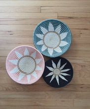 Load image into Gallery viewer, Pink, White & Light Green African Handwoven Rwanda Basket- Sunflower