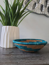 Load image into Gallery viewer, Pink, Gray & Green African Handwoven Boho Basket - Snacks Bowls