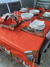 Load image into Gallery viewer, Orange African Table Linen Thanksgivings Table Cloth