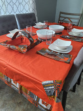 Load image into Gallery viewer, Orange African Table Linen Thanksgivings Table Cloth