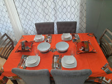 Load image into Gallery viewer, Orange African Table Linen Thanksgivings Table Cloth