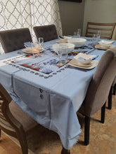 Load image into Gallery viewer, Light Blue African Table Linen - Unique & Tribal Decorative Table Cloth