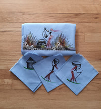 Load image into Gallery viewer, Light Blue African Table Linen - Unique & Tribal Decorative Table Cloth