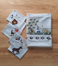 Load image into Gallery viewer, Light Blue African Table Linen - Unique & Tribal Decorative Table Cloth