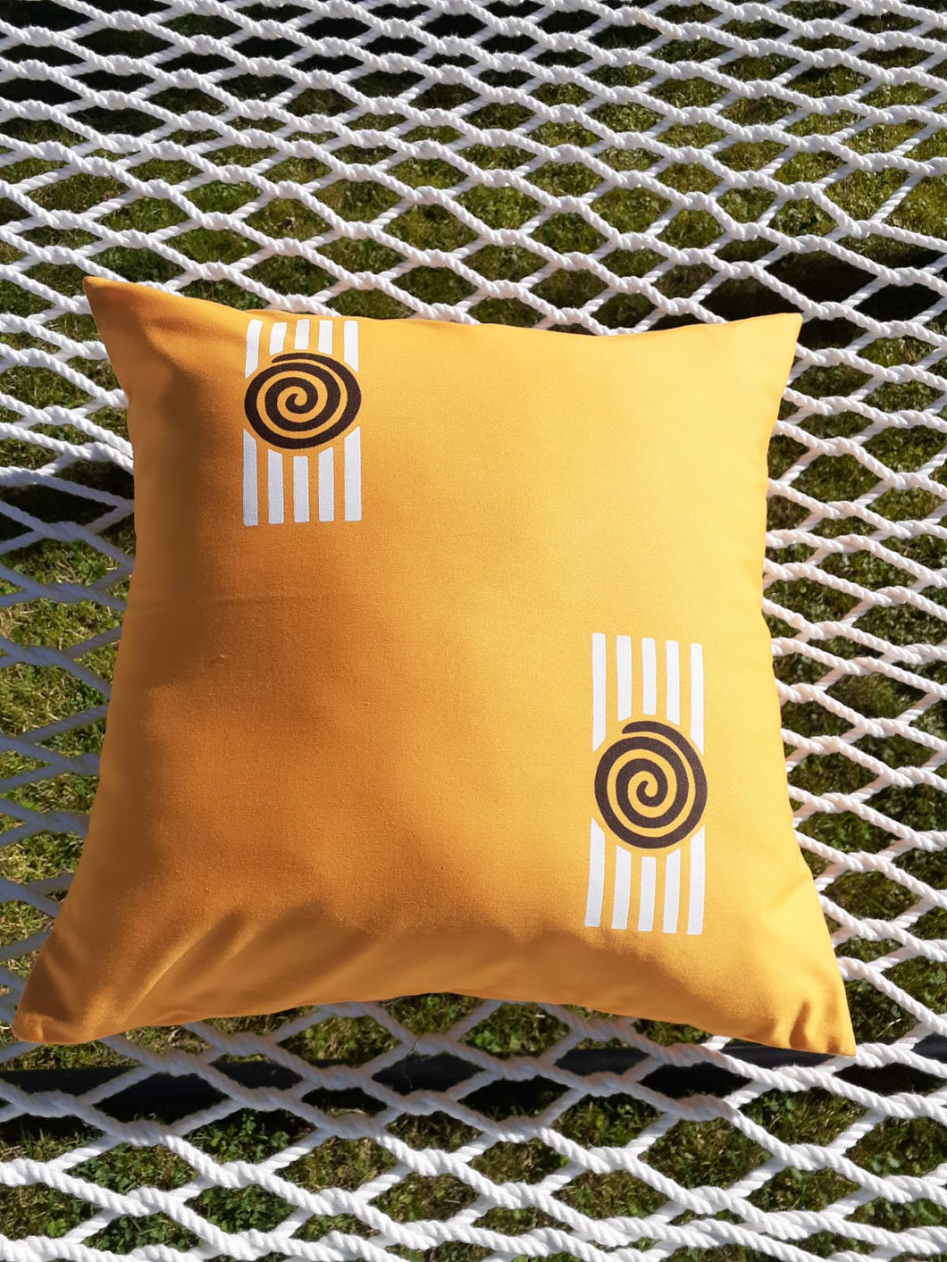 Yellow & white Boho Decorative Throw Pillow Cover - Modern Collection