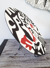 Load image into Gallery viewer, Black, Red &amp; White Imigongo Rwanda Painting African Handcraft Wall Decor
