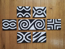 Load image into Gallery viewer, Black &amp; White Imigongo Painting African Handcraft Wall Decor Traditional African Art Work
