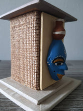Load image into Gallery viewer, African Pencil Holder Office Accessory Blue &amp; Brown African masks
