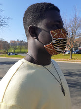Load image into Gallery viewer, Idube African Print Reversible &amp; Reusable Face Mask (White Black Brown)
