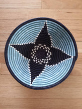 Load image into Gallery viewer, Blue &amp; Black African Handwoven Rwanda Basket
