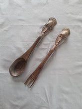 Load image into Gallery viewer, Handmade African wooden kitchen utensil - Sustainable Wood Salad servers
