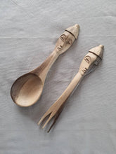 Load image into Gallery viewer, Handmade African wooden kitchen utensil - Sustainable Wood Salad servers
