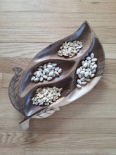Load image into Gallery viewer, Leaf Handmade Wooden Snacks Tray - Chips &amp; Dip
