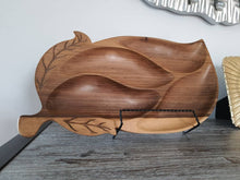 Load image into Gallery viewer, Leaf Handmade Wooden Snacks Tray - Chips &amp; Dip
