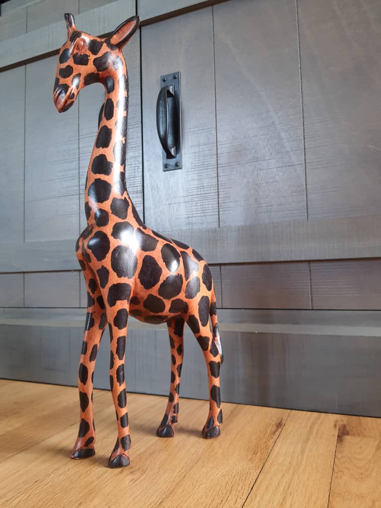 17'' Tall Hand Carved Handmade African Wooden Giraffes.