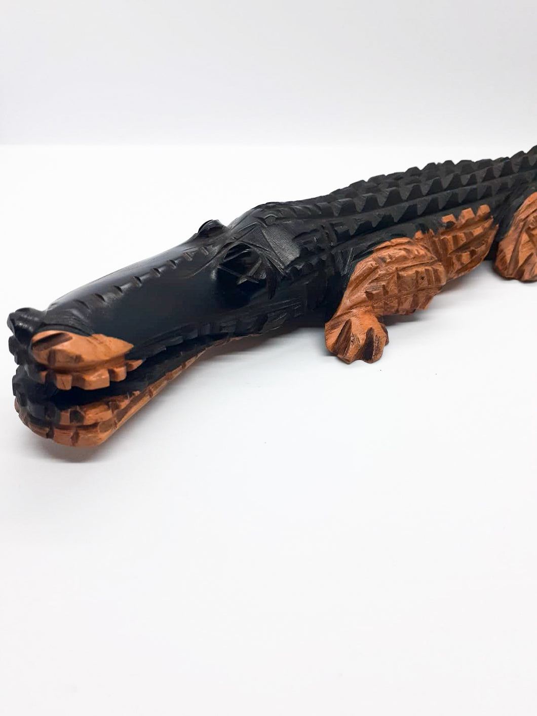 African Handmade hand carved Wooden Crocodiles