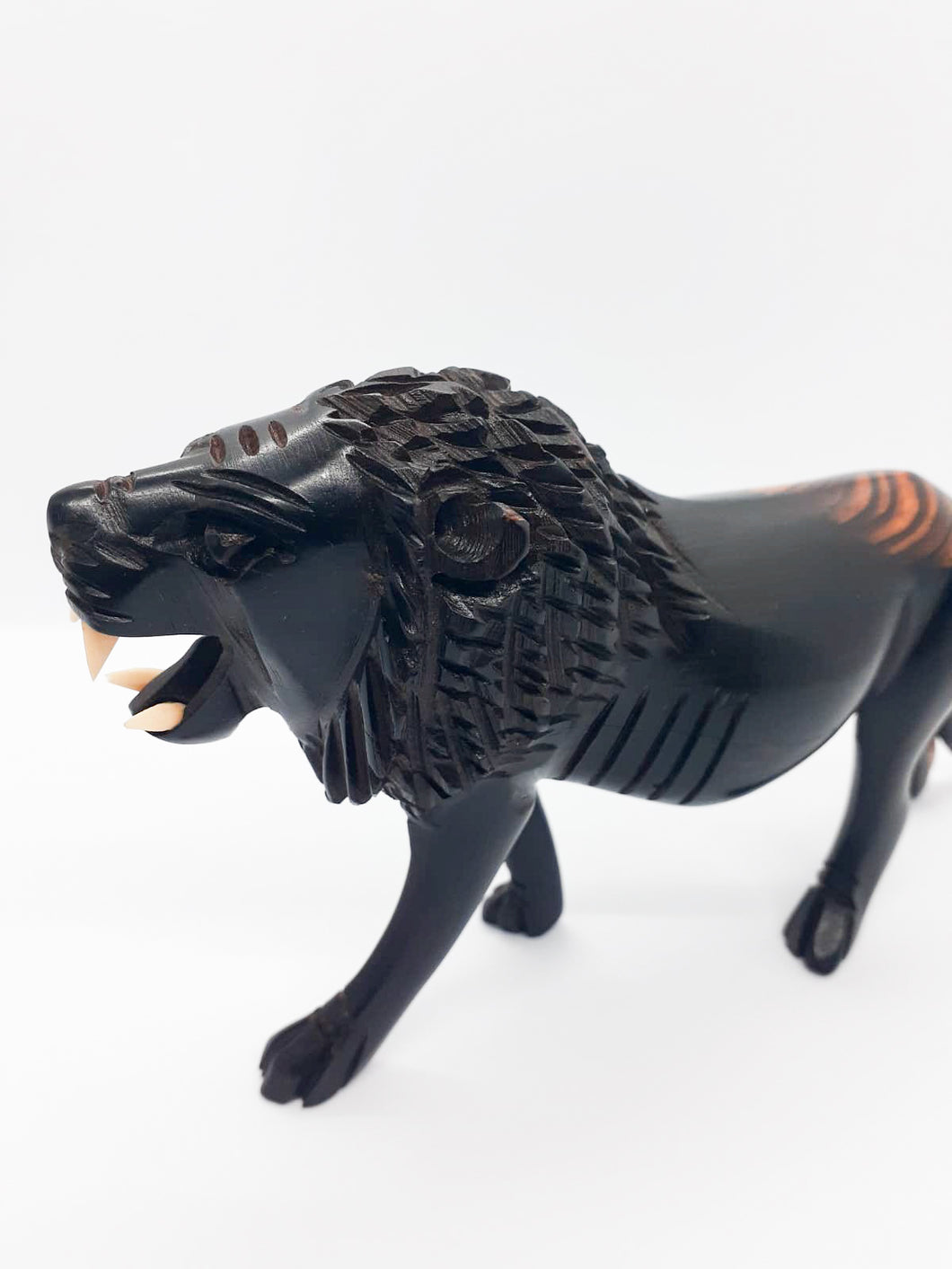 Handmade African Hand Carved Wooden Lion