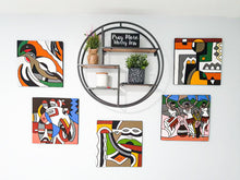 Load image into Gallery viewer, Black &amp; White Imigongo Rwanda Painting African Handcraft Wall Decor Unique African Pattern
