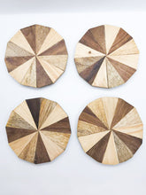 Load image into Gallery viewer, Wood Coasters Set of 4- Non Slip absorbent Coasters Rustic Home Decor
