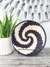 Load image into Gallery viewer, Black &amp; White African Handwoven Basket Hanging Wall Basket Boho Wall Art Fruit Bowls
