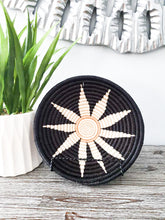 Load image into Gallery viewer, Black, White and Cream Rwanda Basket- Sunflower Woven Basket
