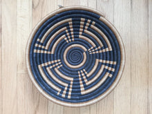 Load image into Gallery viewer, Black &amp; Brown African Handwoven Rwanda Basket Hanging Wall Basket
