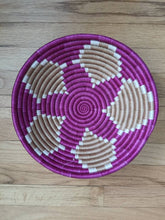 Load image into Gallery viewer, Pink, White and Beige African Handwoven Basket Hanging Wall Basket
