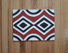 Load image into Gallery viewer, Black, Red and White Imigongo Rwanda Painting/ African Handcraft Wall Decor/ Traditional African Art Work/ Unique African Pattern
