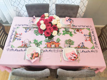Load image into Gallery viewer, Pink African Table Linen / Unique Decorative Table Cloth/ Tribal Table Cloth/ Hand Painted/ Authentic Boho Table Cloth/Valentine&#39;s day Deco
