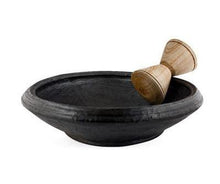 Load image into Gallery viewer, Large Asanka Bowl with a Wooden Grinder/ African Grinder/ African Bowl/ Motar (AWOYA)/ Pestle (ETA)/ Eco-Friendly/ Talier
