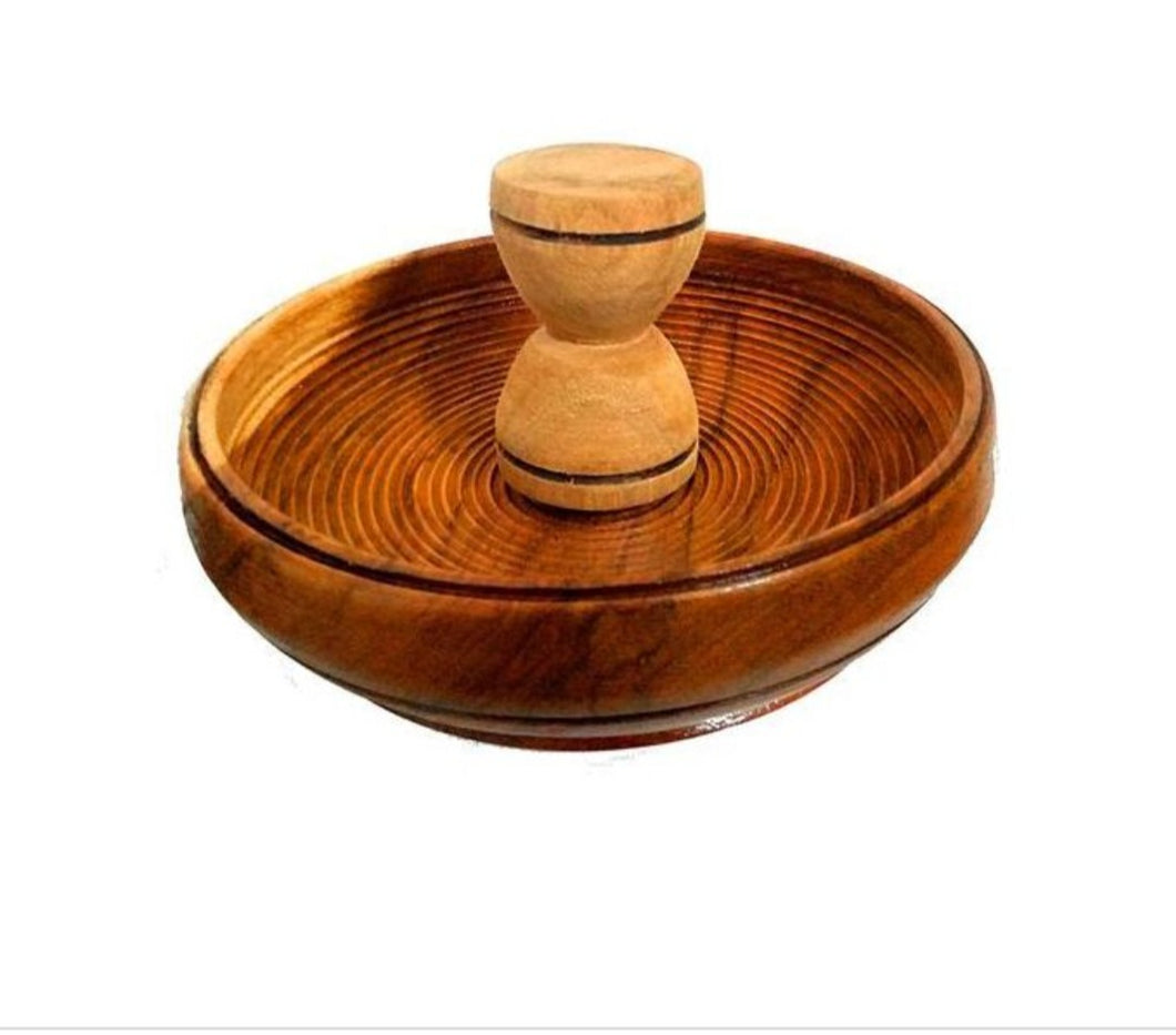Medium Asanka Bowl with a Wooden Grinder/ African Grinder/ African Bowl/ Motar (AWOYA)/ Pestle (ETA)/ Eco-Friendly/ Wood Asanka/ Talier