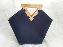 Load image into Gallery viewer, African Handbag/ Black &amp; White Bag/ Handmade Handbag/ Boho Handbag/ Wooden Handle Handbags

