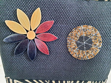 Load image into Gallery viewer, African Handbag/ Black &amp; Nature Brown Bag/ Handmade Handbag/ Boho Handbag/ Wooden Handle Handbags
