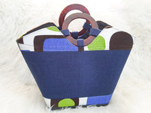 Load image into Gallery viewer, African Handbag/ White &amp; Blue Bag/ Handmade Handbag/ Boho Handbag/  Gift For Mom Or Friend/  Wooden Handle Handbags
