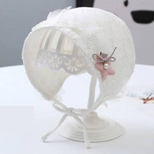 Load image into Gallery viewer, Cotton Lace Flower Newborn Hat- Adorable Baby Girls Beanies- Infant Hat
