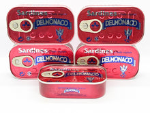 Load image into Gallery viewer, 5 Cans Del Monaco Sardines Fish- Can Fish- Easy Meal Alternatives
