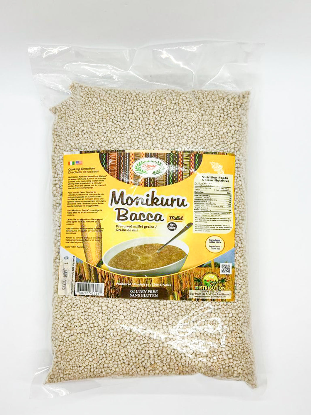 Monikuru Bacca- Granulés de Mil pour la Bouillie - Millet Balls- Organic Granulated Millet