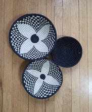 Load image into Gallery viewer, Black &amp; White Tulip Rwanda Basket Decorative Basket, Set of 3
