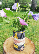 Load image into Gallery viewer, Pink and White African Handwoven Flower Vase Caddy Kitchen Utensil Gift for Mom
